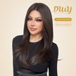 Billie-DWY 13×6 Lace Front Free Part Long Straight Dark Brown Glueless Synthetic Wig