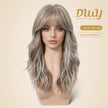 Vesper - New! DWY Bionic Silk Top 22-Inch Long Beachy Wave Ash Blonde Balayage Glueless Synthetic Wig with Bangs for Women High-Quality Premium Fiber Easy Wear Comfortable Fit Summer Looks