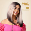 Amara C-DWY Lace Front Middle Part Pink Gradient Long Straight Glueless Synthetic Wig