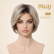 Summer-DWY Mono Lace Front Free Part Short Blonde Curly Bob Glueless Synthetic Wig for Women 10 Inches