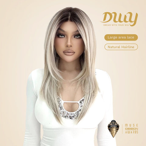 DWY Devi-DWY 13x6 Lace Front Free Part Mid-Length Straight Blonde Glueless Synthetic Wig