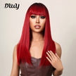 22 Inch red Long straight wigs with bangs wigs for Women for Daily WL1084-2