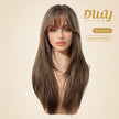 Elowen-DWY MiraScalp Middle Length  Sandy Brown Layer Cut Glueless Synthetic Wig