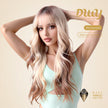 Kacey-DWY 28-Inch Long MiraScalp Wavy Ombre Blonde and Brown Wig with Bangs