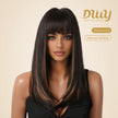 Nicky-DWY Chocolate Brown 16 Inches Stright Hair Light Brown Glueless Synthetic Wig