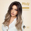 Billie-Jo-DWY 13×6 Lace Front Free Part Mid-Length Wavy Brown Gradient Glueless Synthetic Wig for Women 20 Inches