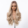 DWY Synthetic Lace Front Body Wave Wig with Bangs – Glueless Blonde HD Lace Wig
