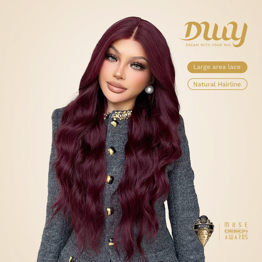 Bobba-DWY Free Part 13×6 Black Curly Tresses Synthetic Wig