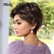 Kinsley-DWY Mono Lace Front Free Part Brown Short Pixie Synthetic Wig