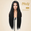 DWY 30-Inch Lace Front Wig - Silk Straight Natural Synthetic Wig with Middle Parting T-Part Design