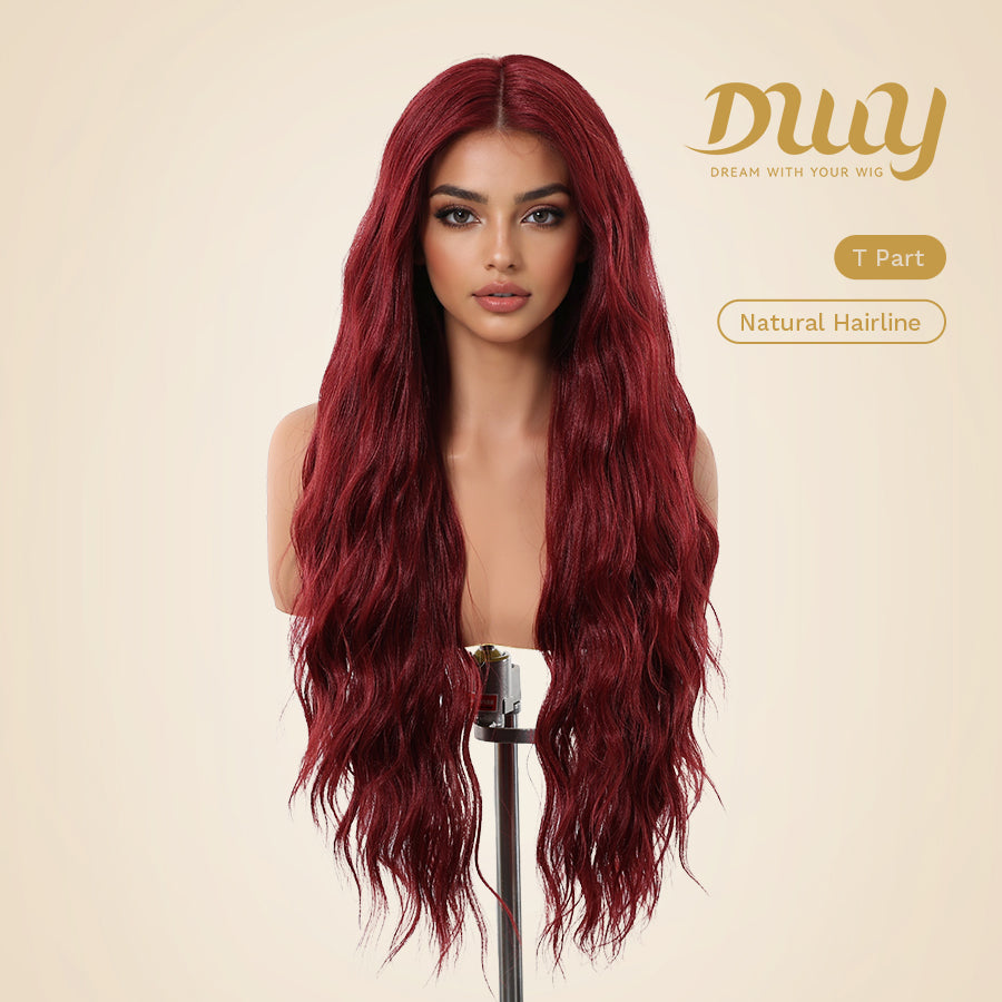 [CLEARANCE SALE] Maren -DWY Lace Front Middle Part Long-Length Water Wavy Dyed Version with BB Hair Glueless Synthetic Christmas wigs for women