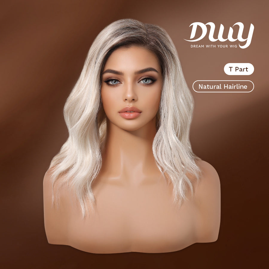 [CLEARANCE SALE] Kori-DWY 4*1 Left Side Part Pearl Blonde Wavy Glueless Synthetic Wig