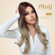 Sophia-DWY Mono Lace Front Ombre Brown Blonde Long Wavy Free Part Synthetic Wig