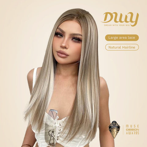 Liberty-DWY 13×6 Lace Front Free Part Long-Length Straight  Highlights Glueless Synthetic Wig