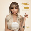 Zana-DWY Wavy Rooted Light Blonde Tresses Synthetic Wig With Bangs