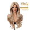 Marisol - DWY Pre-cut U part Diamond Lace Long-length Lace Milk Tea Blonde Curly Hair Glueless Synthetic Wigs for Women 26 Inch