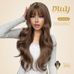 (Us Only)Sunday-DWY Light Caramel Blonde Tresses Wavy Synthetic Wig With Bangs