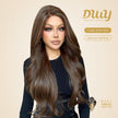 Zenasia-DWY 13×6 Libera Filter Lace Free Part Wavy Brown with Highlights Glueless Synthetic Wig