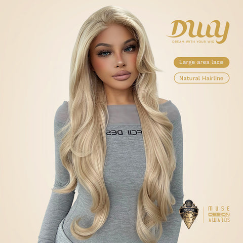 Mae-DWY 28-Inch Wavy Glueless Lace Front Wig for Women