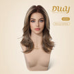Rachel-DWY Mono Lace Front Free Part Collarbone Length Wavy Brown Glueless Synthetic Wig for Women 18 Inches Autumn Outfits Blonde Wigs Curly Wavy Blonde