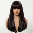 Maribel-DWY Machine Made Mid-Length Curly Black Glueless Synthetic Wig with Bangs for Women 16 Inches