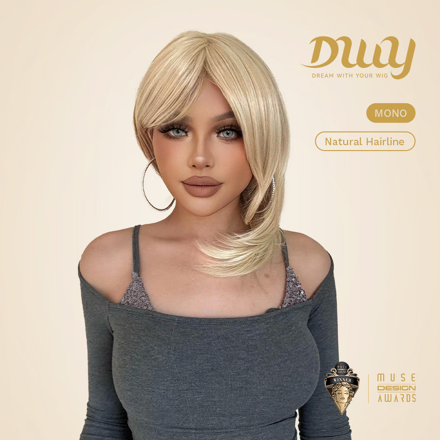 Tanya-DWY Mono Lace Front Brown Free Part Mid-Length Synthetic Wig