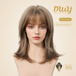 Maris -DWY Mid-Length Wolf-Cut Line Brown Glueless Synthetic Wig for Women 16 Inches Natural Hairline