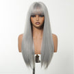 Skylar-DWY Long Straight Sliver Synthetic Wigs With Bangs