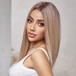 DWY Lace front 16 Inch light pink brown short straight wig