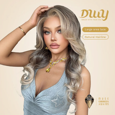 Lacey -DWY Filter Lace 13x6 Lace Front Ombre Blonde Curly Wig with Highlights