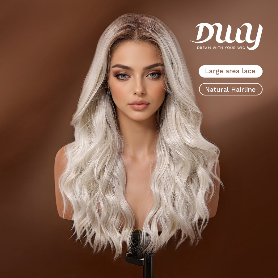 Amanda- DWY 13×6 Lace Front Free Part Mid-Length Water Wave Syn