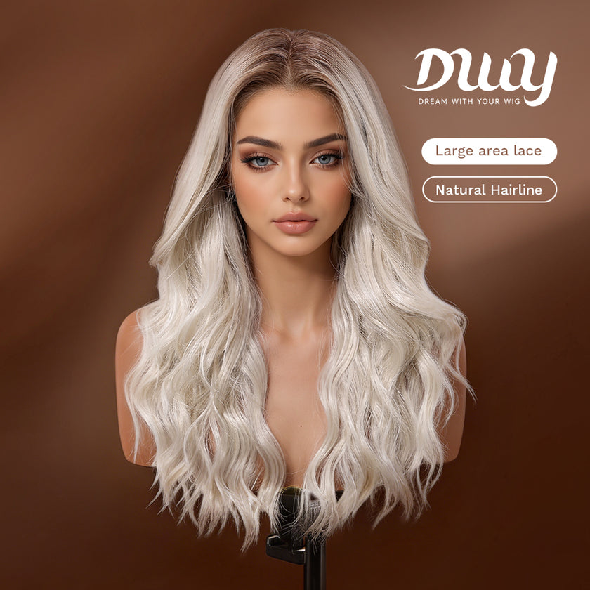Amanda- DWY 13×6 Lace Front Free Part Mid-Length Water Wave Syn