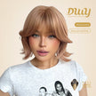 Yara-DWY 12-Inch MiraScalp Short Wavy Pink Blonde Glueless Synthetic Wig