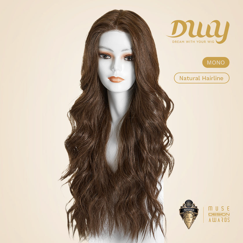 Brittany-DWY Mono Lace Front Free Part Brown Tresses Wavy Synthetic Wig