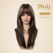 Marion Plus C-DWY New Technology! Bionic Silk Top Mix Brown 22-Inch Long Wave Glueless Synthetic Wig