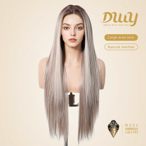 【Early Black Friday】Dwy Lyra Rose Mixed Blonde Free Parting 13*6 Lace Synthetic Wig