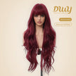 DWY 26-Inch Wine Red Curly Wig - Bold Burgundy Glam