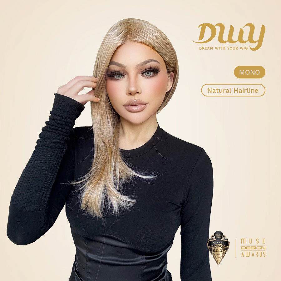 Rebekah C-DWY Mono Lace Front Free Part Long Straight  Blonde Glueless Synthetic Wig