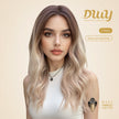 May-DWY Lace Front Middle Part Curly Ombre Blonde Glueless Synthetic Wig