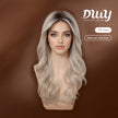 KAI C-New Technology ! DWY 3D Lace Front Free Part Mid-Length Wavy Platinum Blonde Synthetic Wig