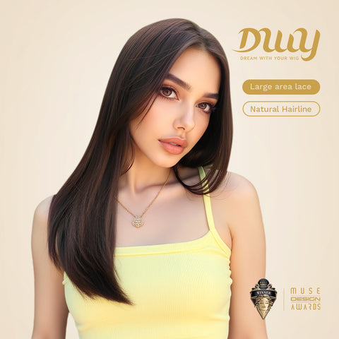 Kaitlyn-DWY 13*4 Free Parting Hand -Tied Top Middle Length  Glueless Synthetic Wig
