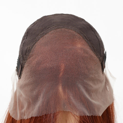 Una - DWY 13×4 Lace Front Free Part Long-Length Layer-cut Copper Glueless Synthetic Wig