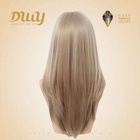 【New in】Meliora - 22-Inch Short-Length Straight Blonde Wig with Realistic Large Area Scalp and Layer-Cut