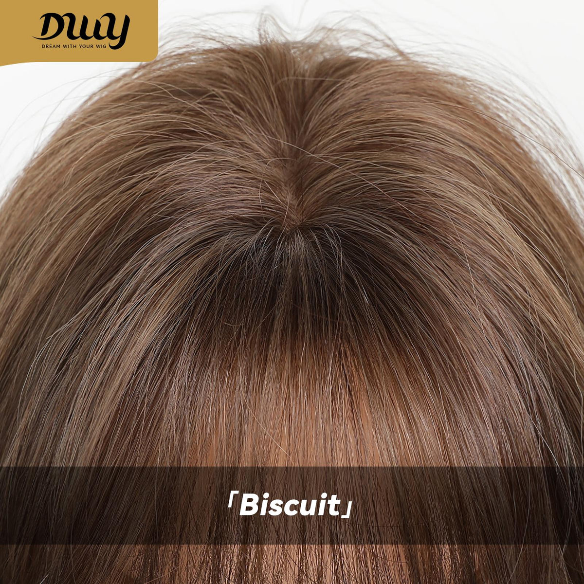 Biscuit NEW CRAFT! [GEN4 cashmere Bionic Silky Top] 22 Inch Long Warm Chestnut Brown Glueless Synthetic Wig with Bangs for Women High Quality soft texture Easy Wear Comfortable Fit