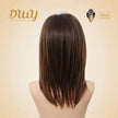 Lyla-DWY 16-Inch MiraScalp Mid-Length Straight Brown Layered Wig