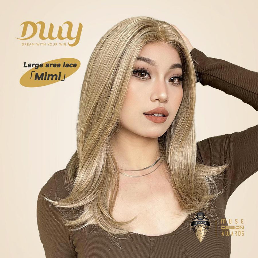 Mimi-DWY 18-Inch Straight Blonde Filter Lace Wig – 13x6 Free Part Glueless Design