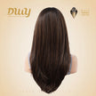 Tilly - DWY 13x6 Filter Lace Front Free Part Medium-Length Wavy Brown Black Wig with Dark Roots