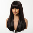 Maribel-DWY Machine Made Mid-Length Curly Black Glueless Synthetic Wig with Bangs for Women 16 Inches