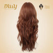 Apricot -DWY New Technology! Bionic Silk Top 24-Inch Long Wave Cowboy Copper Glueless Synthetic Wig with Bangs for Women High-Quality Premium Fiber Easy Wear Comfortable Fit