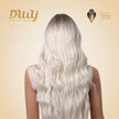 Cielo-DWY Ombre Snow Blonde Tresses Wavy Synthetic Wig With Bangs